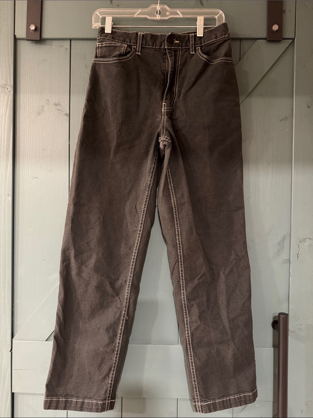 RSQ Mens Black Straight-Leg Jeans with White Contrast Stitching